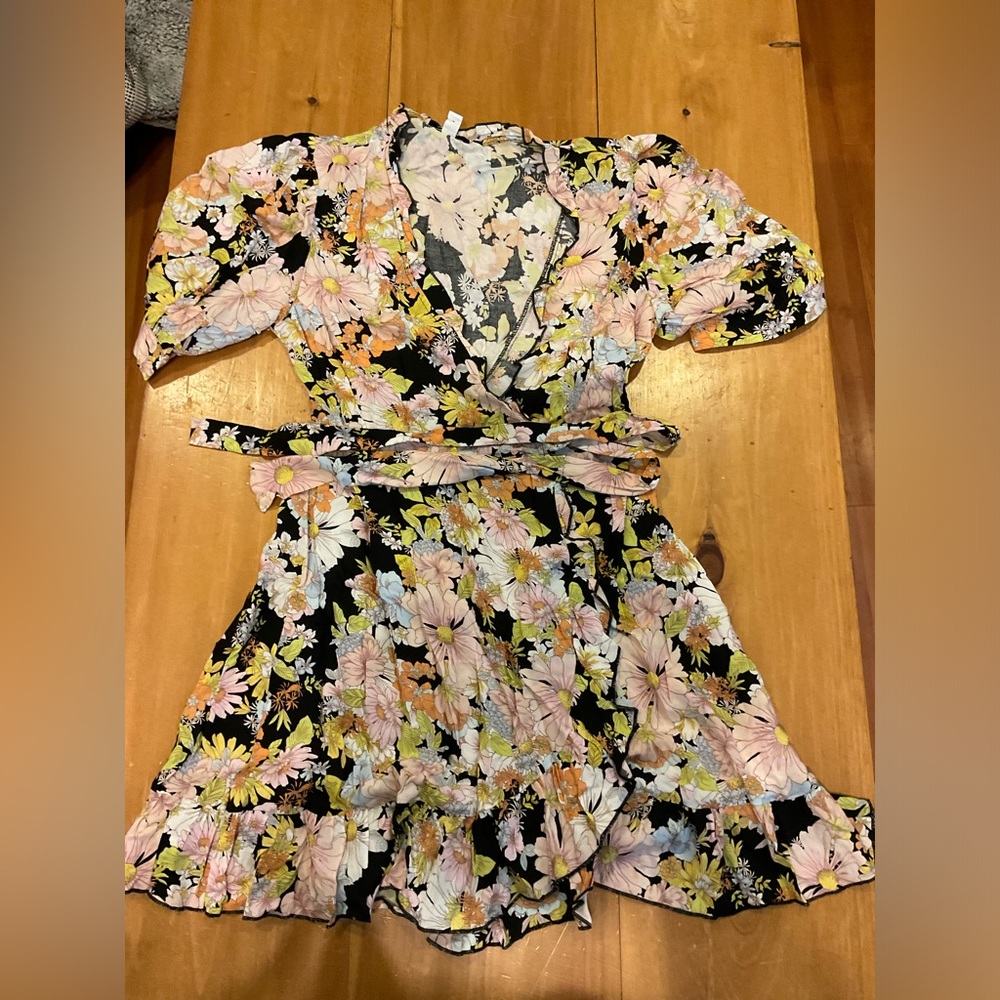 Floral wrap dress- Topshop
